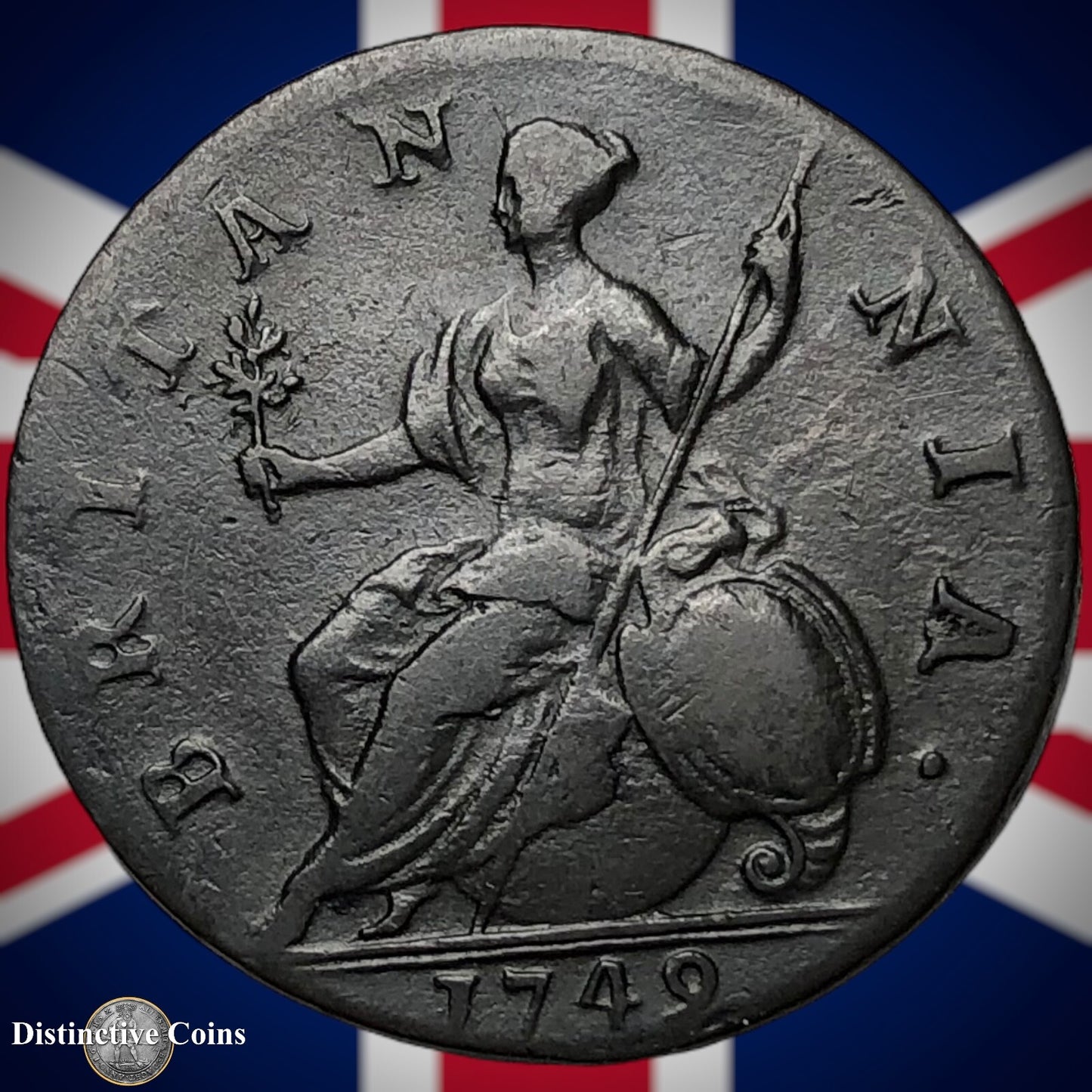 Great Britain 1749 Half Penny 1/2d GB5093