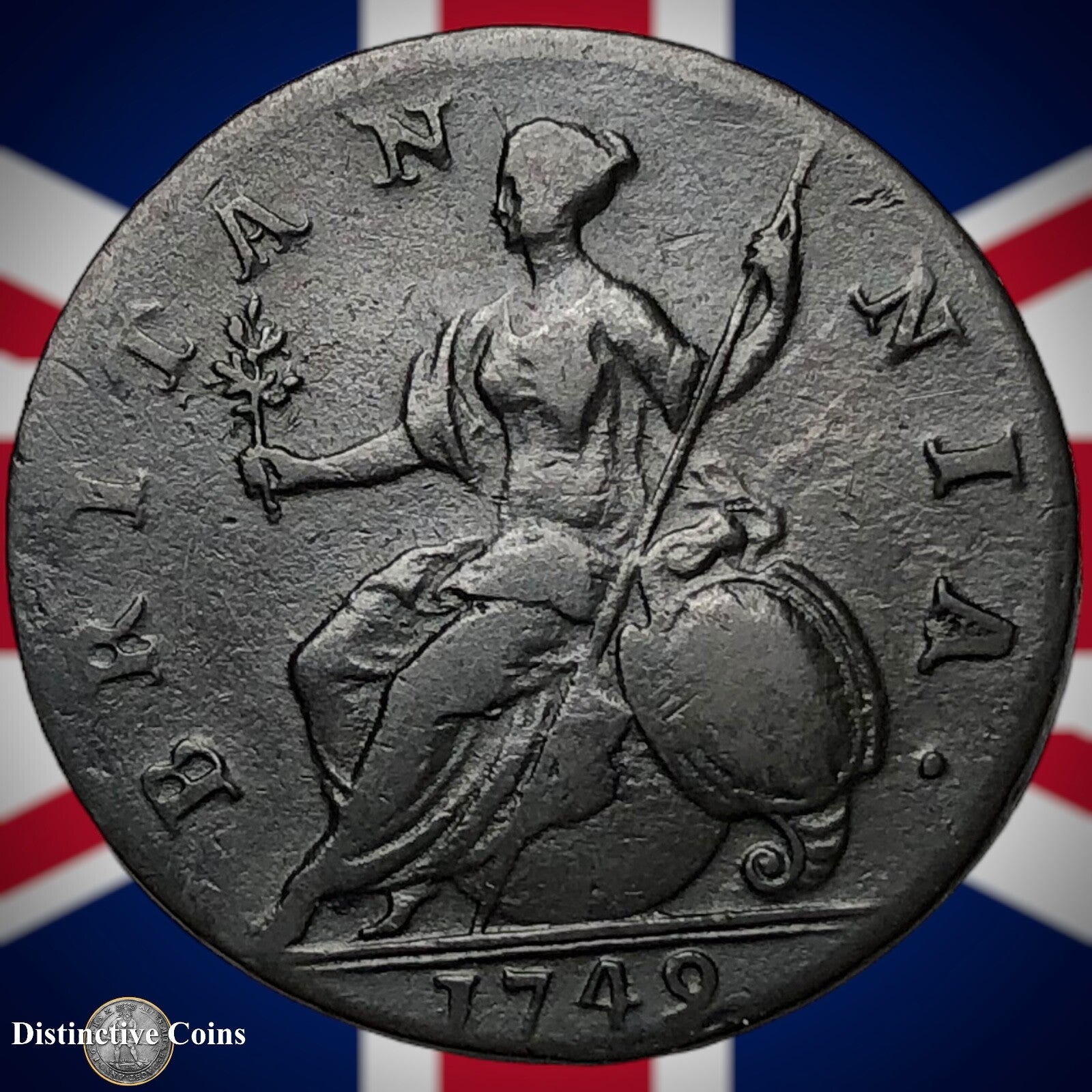 Great Britain 1749 Half Penny 1/2d GB5093