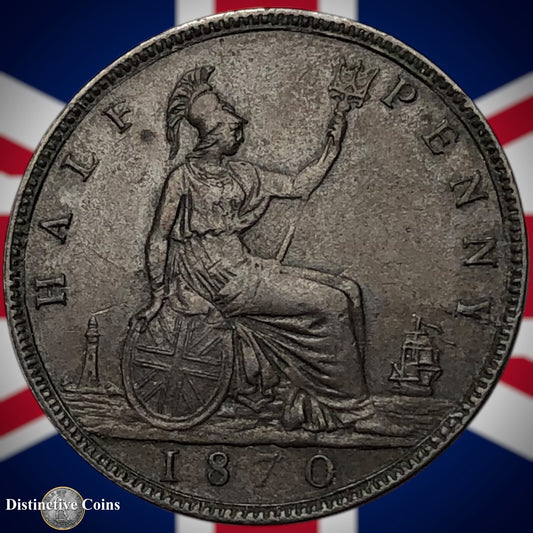 Great Britain 1870 Half Penny 1/2d GB5491