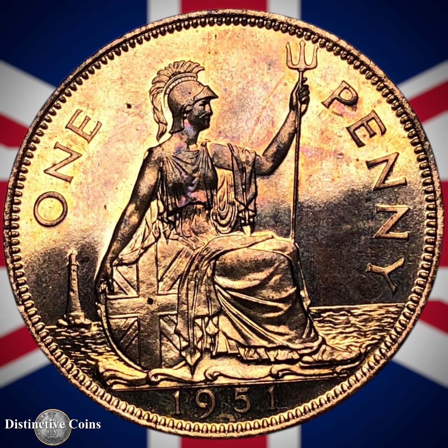 Great Britain 1951 Proof Penny 1d GB7349