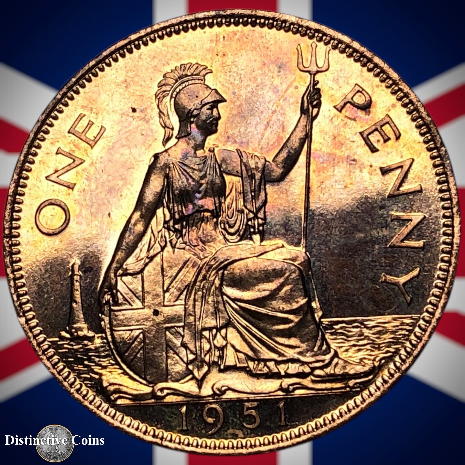 Great Britain 1951 Proof Penny 1d GB7349