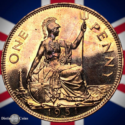 Great Britain 1951 Proof Penny 1d GB7349