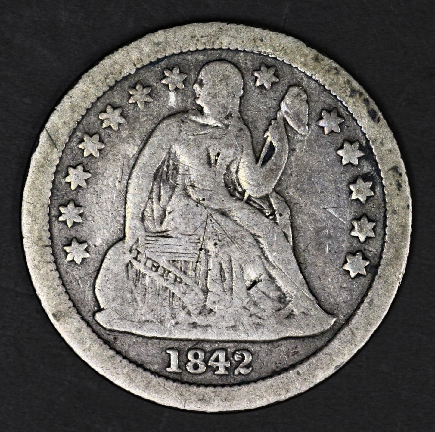 US 1842 O Seated Liberty Dime  A3223