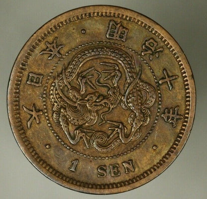 Japan Sen Meiji-10 - 1877  Emperor Mutsuhito  XF/AU  A2480