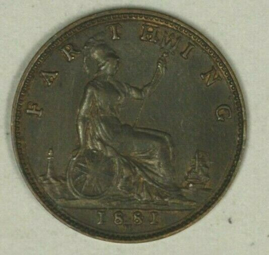 Great Britain Farthing  1881-H AU   A2435
