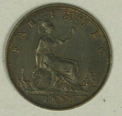 Great Britain Farthing  1881-H AU   A2435