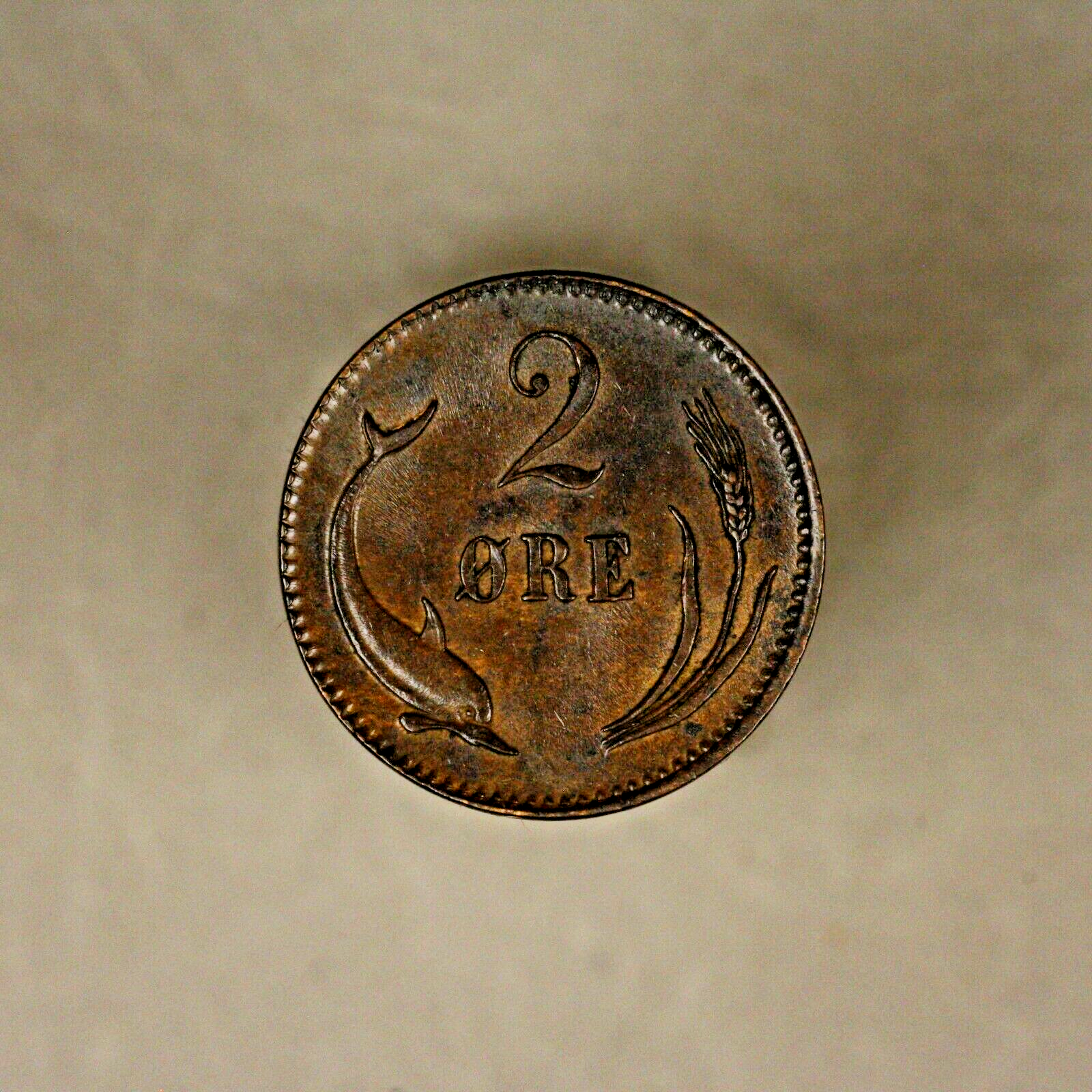 1883 Denmark 2 Ore High Grade   