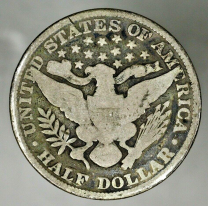 US 1895 P Barber Half Dollar Light Staple Scratch  A2946