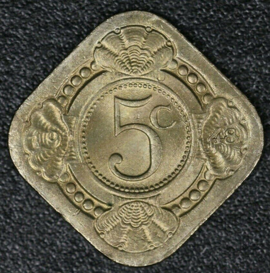 Curacao 1948 5 Cents BU Gem   A2695