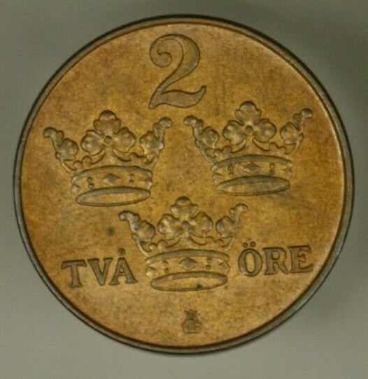 Sweden 2 Ore 1921 Gem UNC     A955