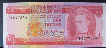 1973 Barbados, Central Bank of, $1 Dollar Note  CU 