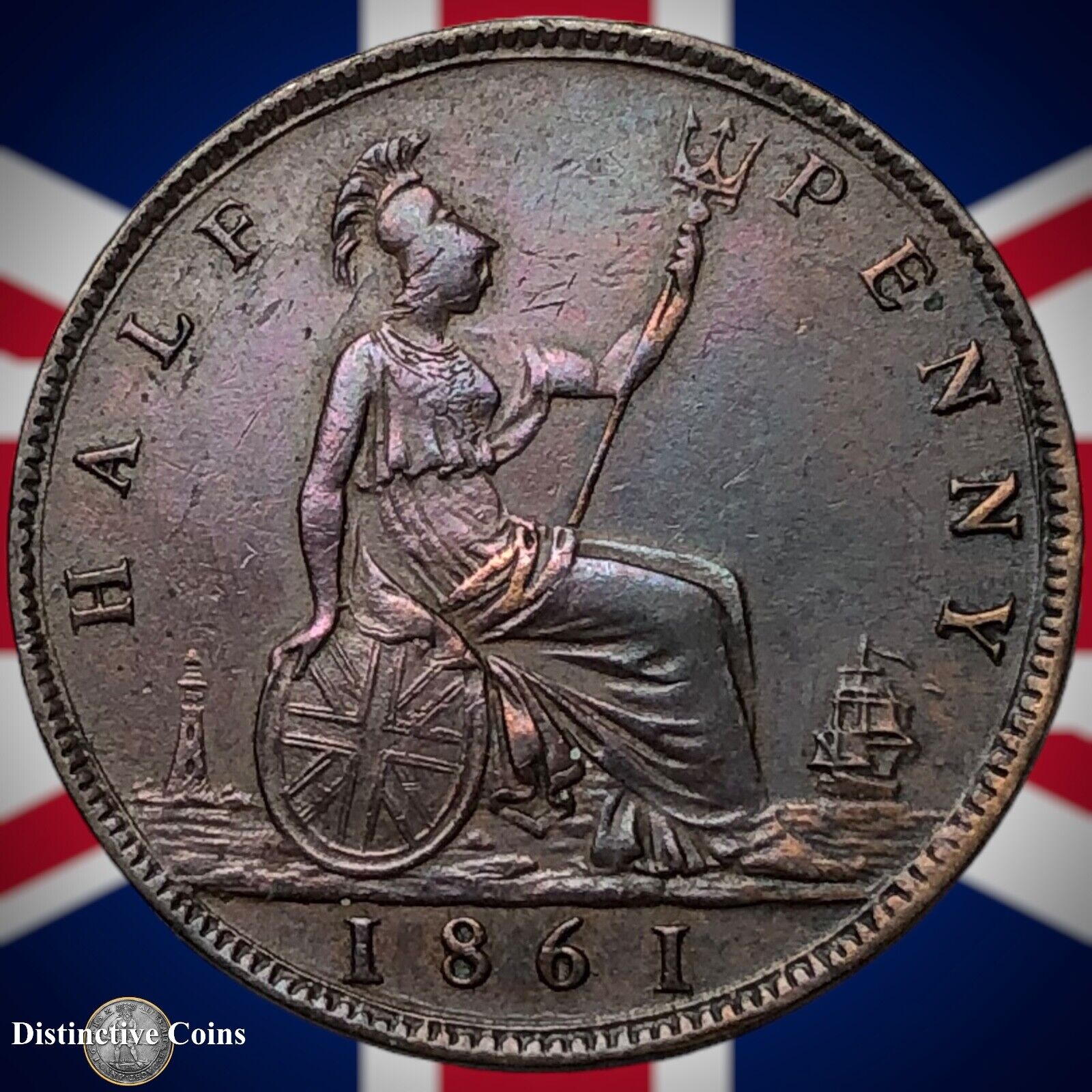 Great Britain 1861 Half Penny 1/2d GB5392