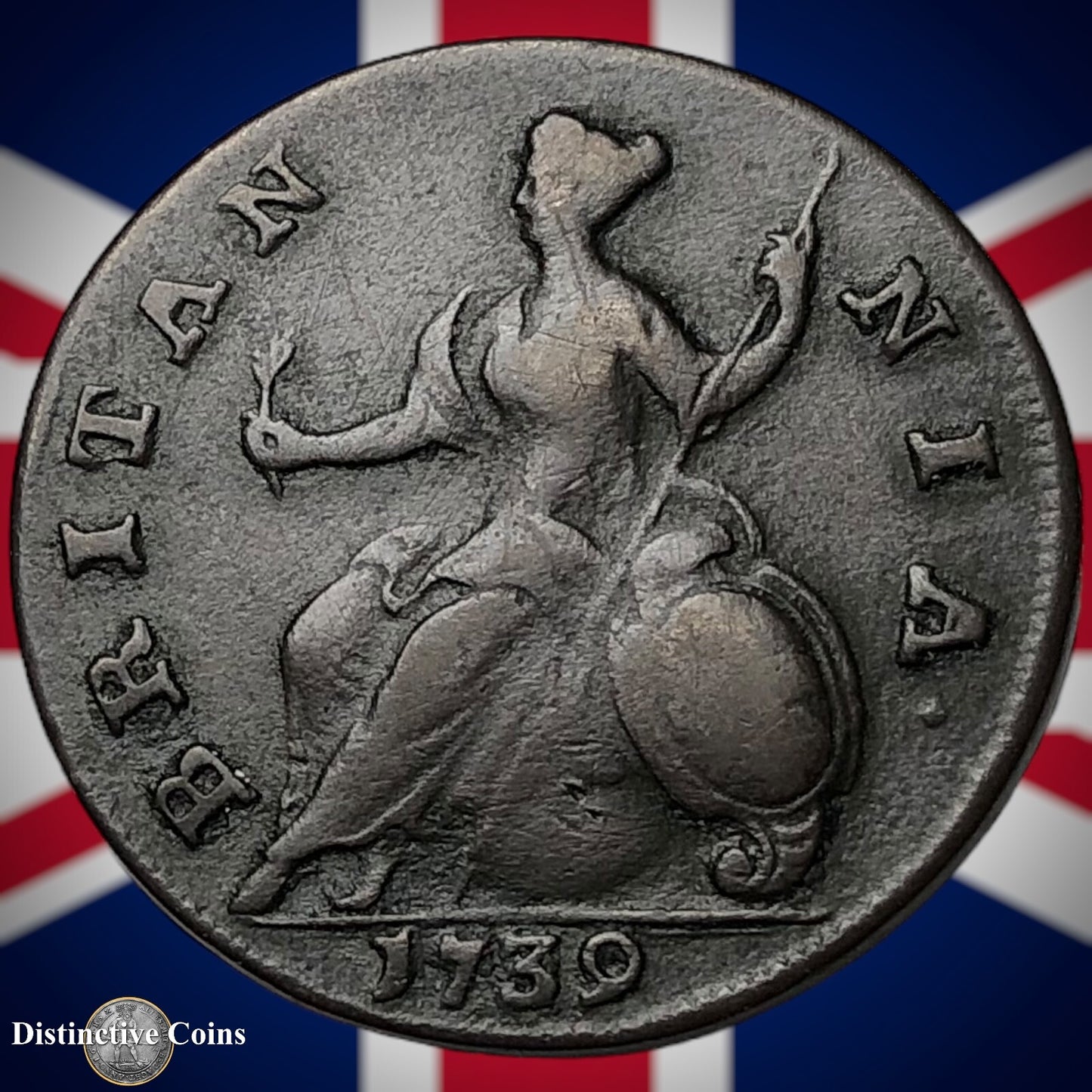 Great Britain 1739 Half Penny 1/2d GB5076