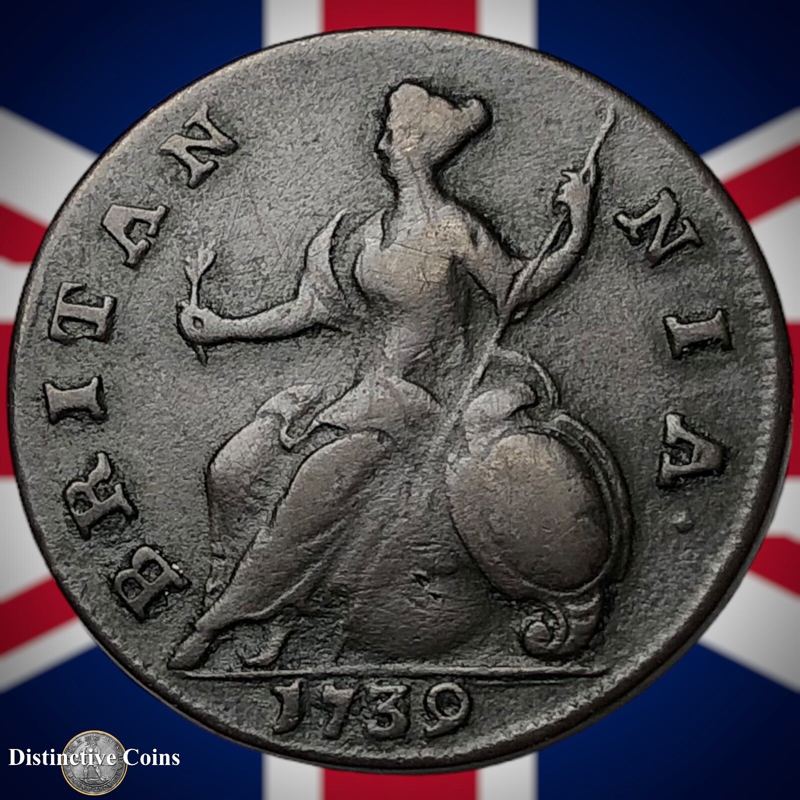 Great Britain 1739 Half Penny 1/2d GB5076