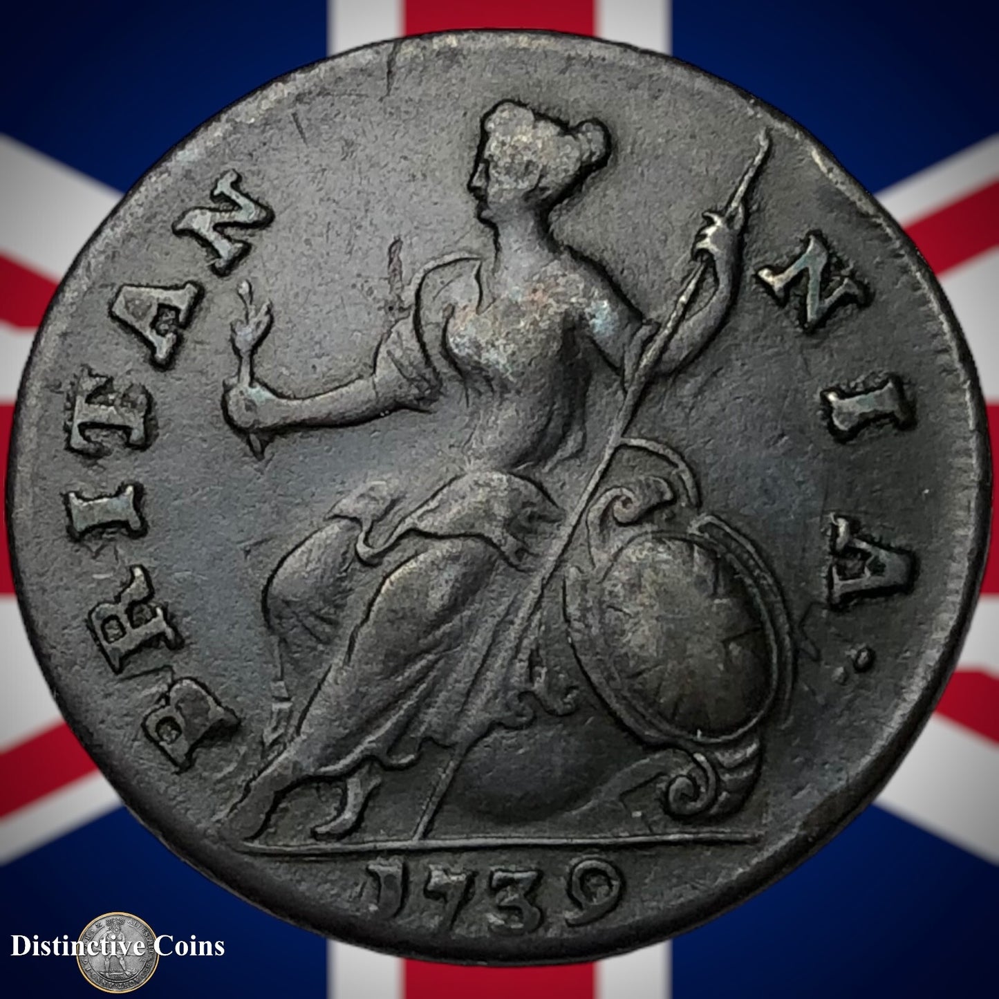 Great Britain 1739 Half Penny 1/2d GB5071