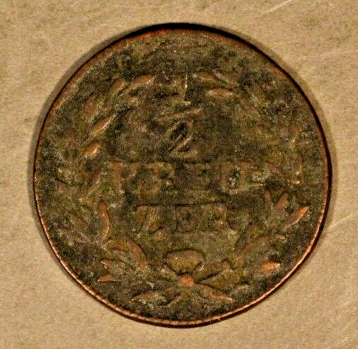 1817 German State Baden 1/2 Kreuzer Detailed Coin   