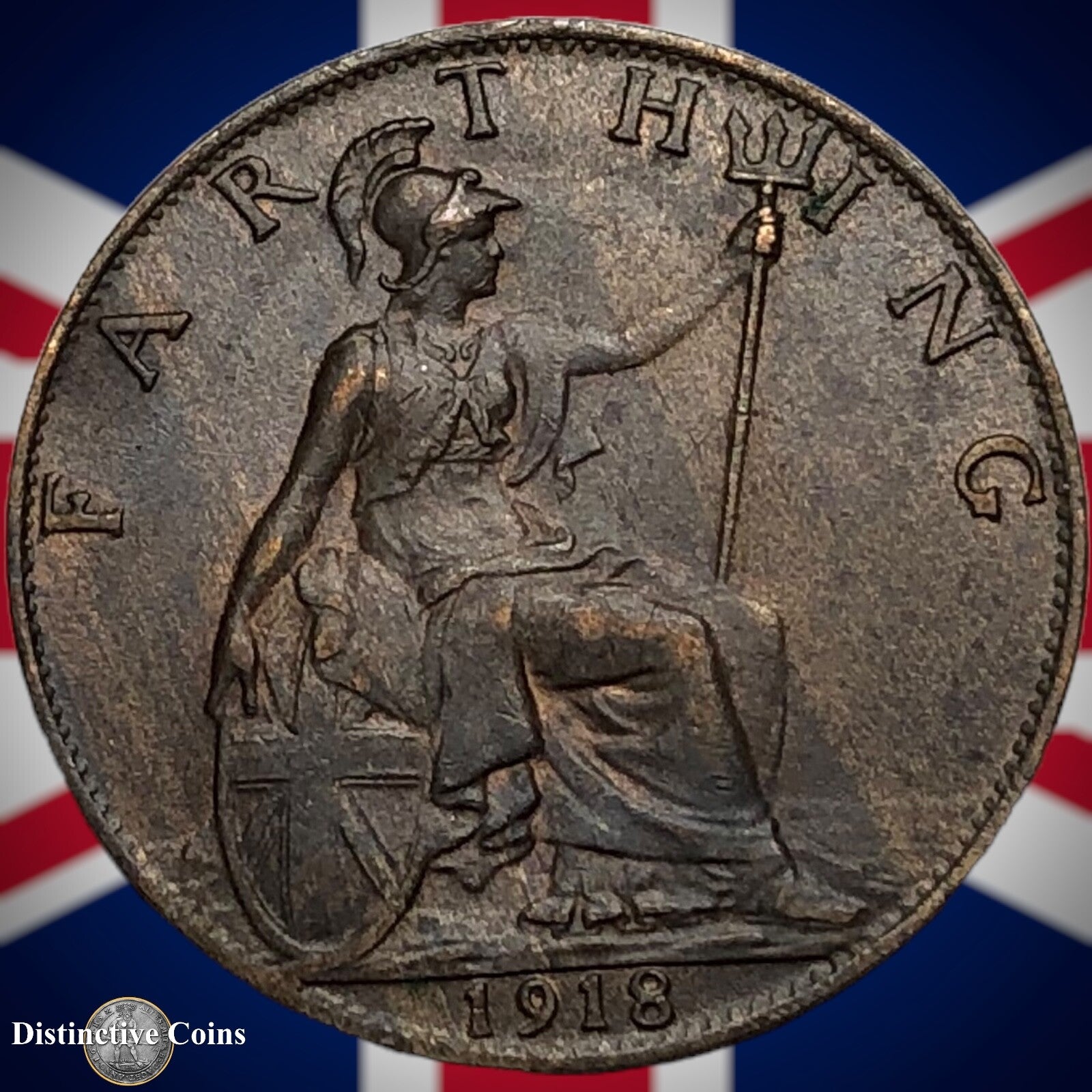 Great Britain 1918 Farthing 1/4d GB4693