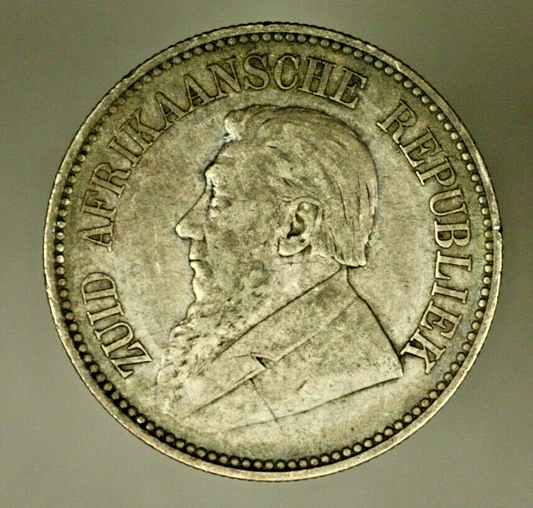 South Africa - ZAR Silver 2 1/2 Shilings  1895   VF   A855  KEY DATE !!!