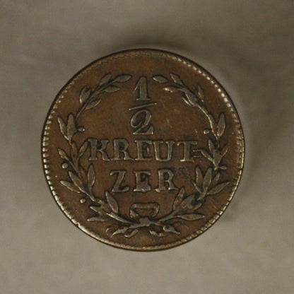 Baden 1817 1/2 half Kreuzer 
