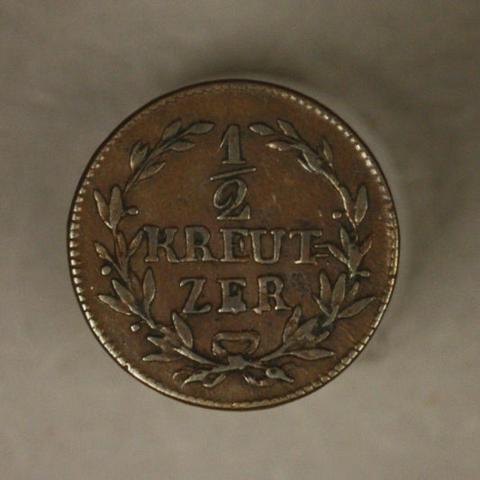 Baden 1817 1/2 half Kreuzer 
