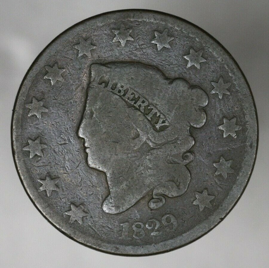 US 1829 Coronet Head Large Cent   A3128