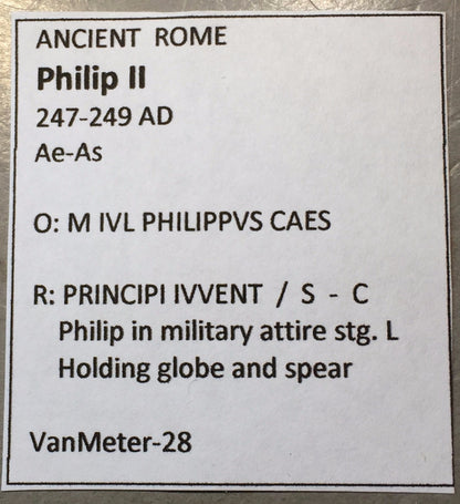 ANCIENT ROME Philip II  247-249 AD  Ae-As  #A447