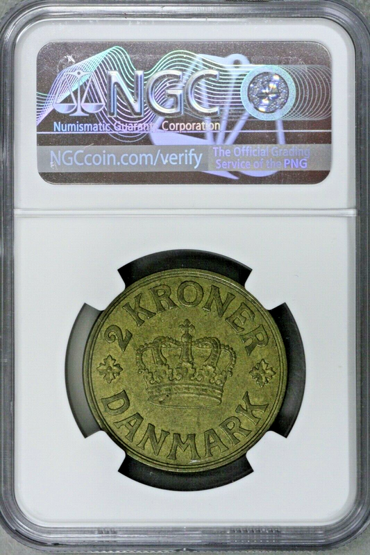 Denmark 1924 2 Kroner HCN GJ NGC MS 62 Rare S629