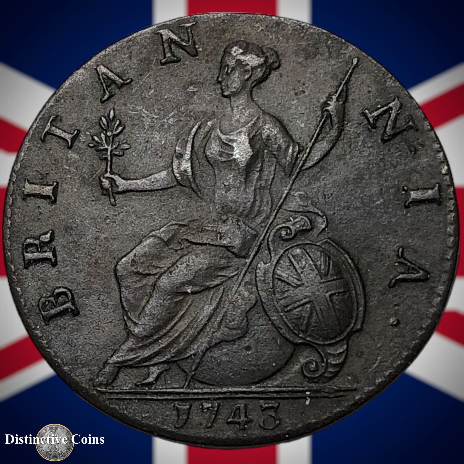 Great Britain 1743 Half Penny 1/2d GB5081