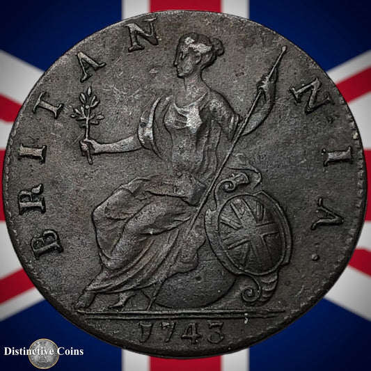 Great Britain 1743 Half Penny 1/2d GB5081