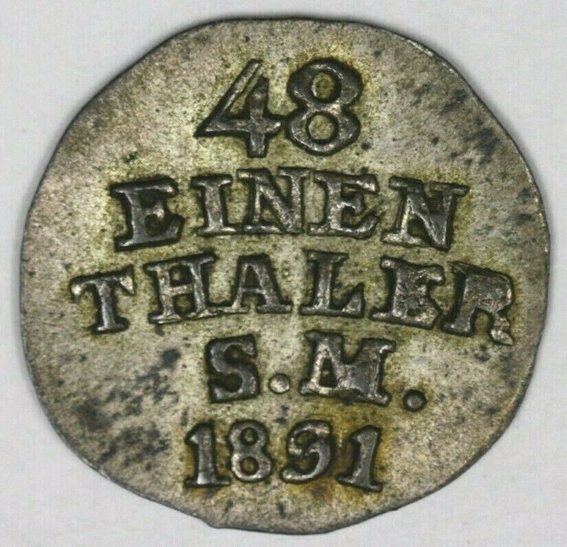 Saxe-Weimar-Eisenach 1831(Date Reads 1891) 1/48 Thaler AU   A2761