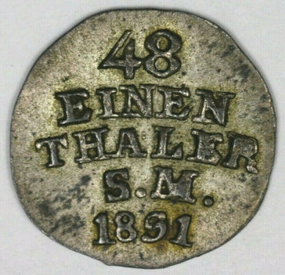 Saxe-Weimar-Eisenach 1831(Date Reads 1891) 1/48 Thaler AU   A2761