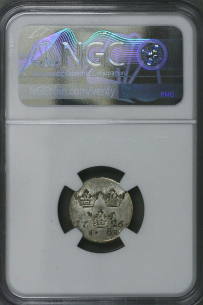Sweden 1726 Ore  NGC MS 64 TOP POP 1/0   S315