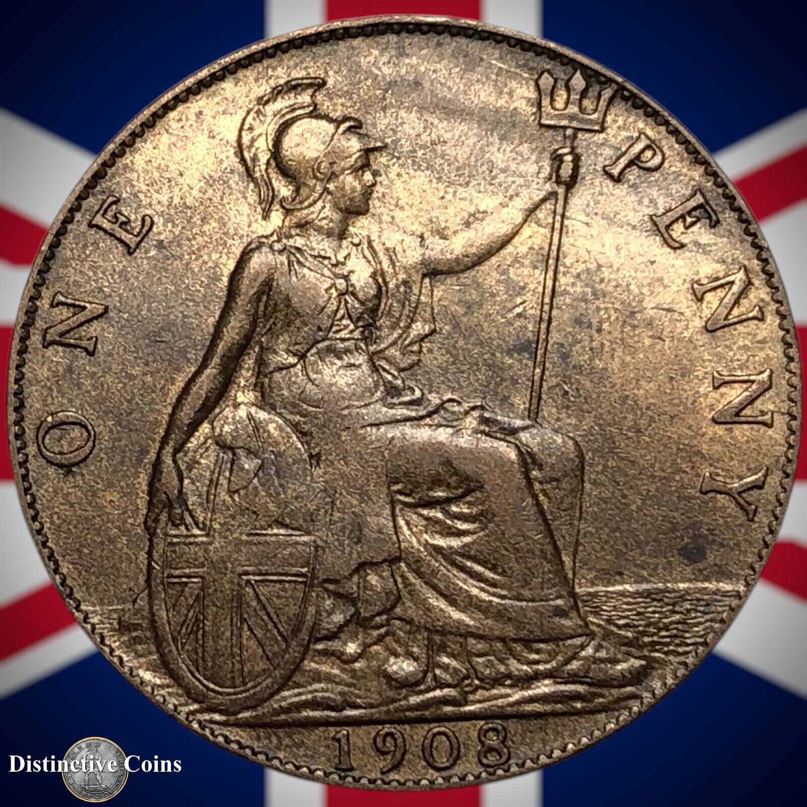 Great Britain 1908 Penny 1d GB6709