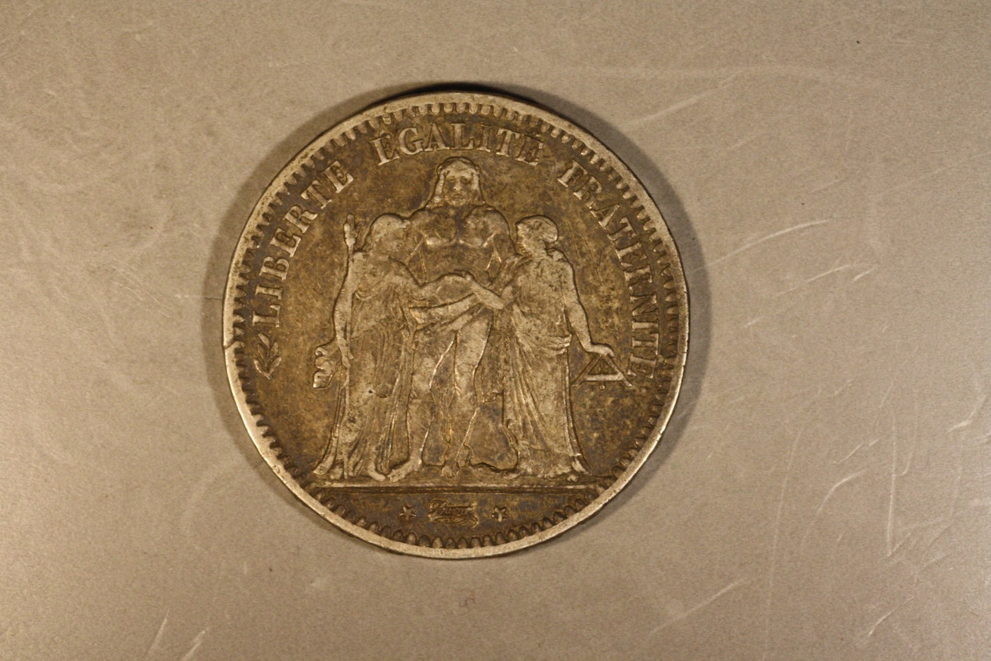 1849 A France 5 Francs 2nd Republic Dark    