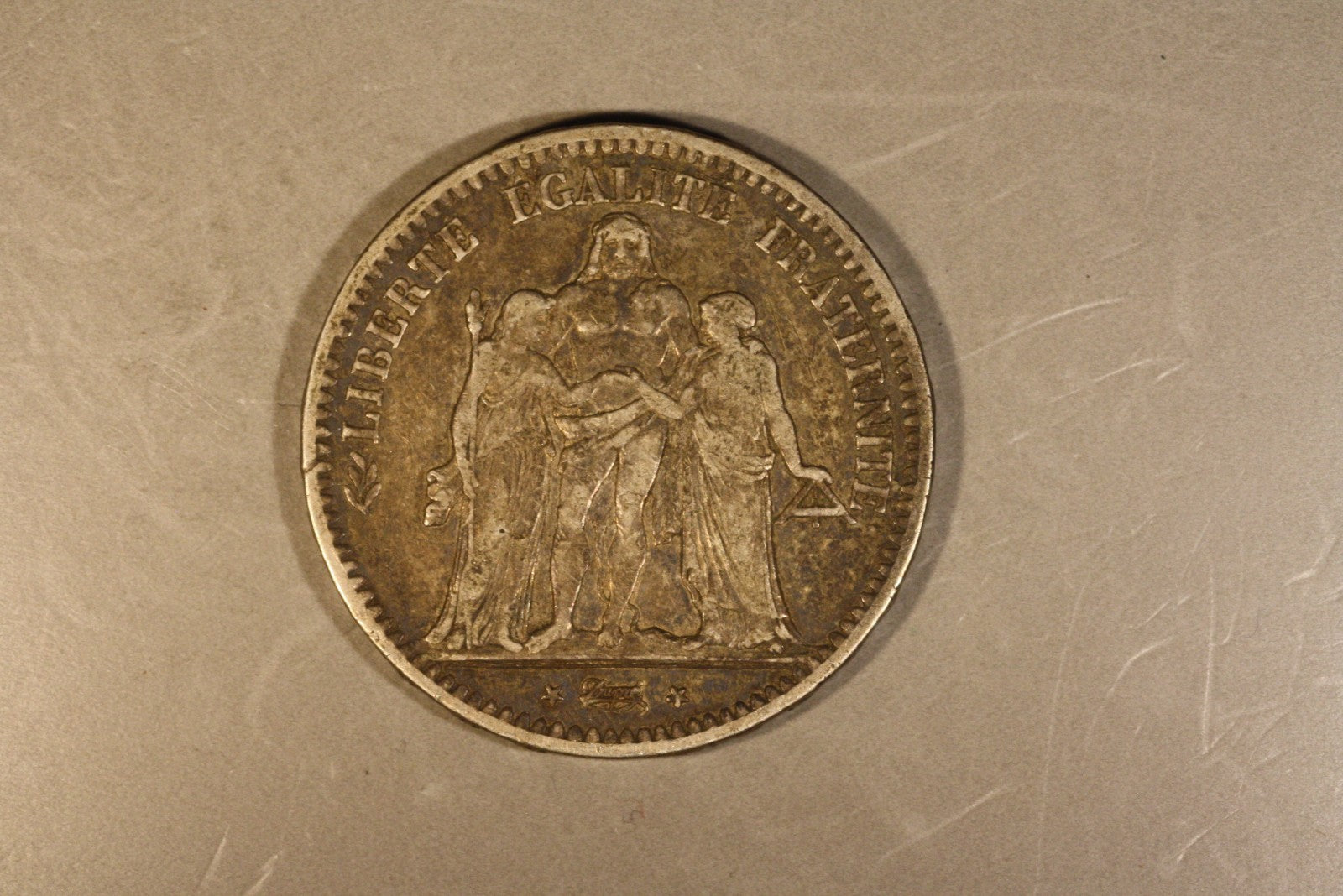 1849 A France 5 Francs 2nd Republic Dark    