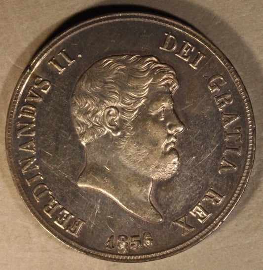 1856 Italy Naples 120 Granda High Grade Re-Punched Date