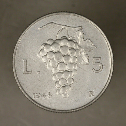 Italy 1949 5 Lire gem unc