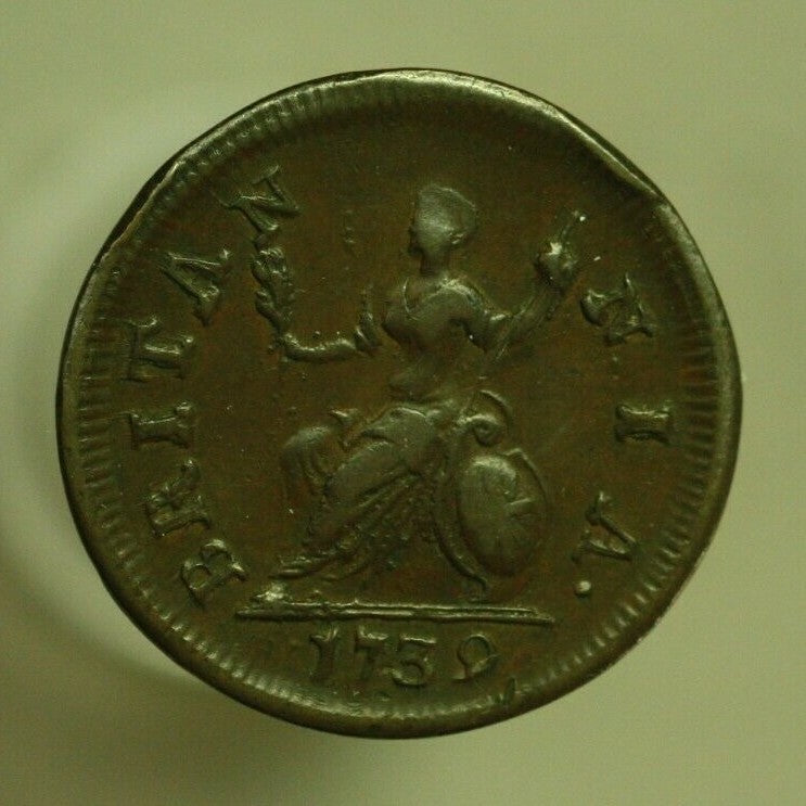 Great Britain 1739 Farthing XF Cat = $375   A267