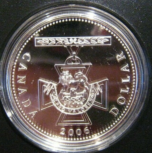 2006 Canada Victoria Cross Silver Proof Dollar w/box & COA