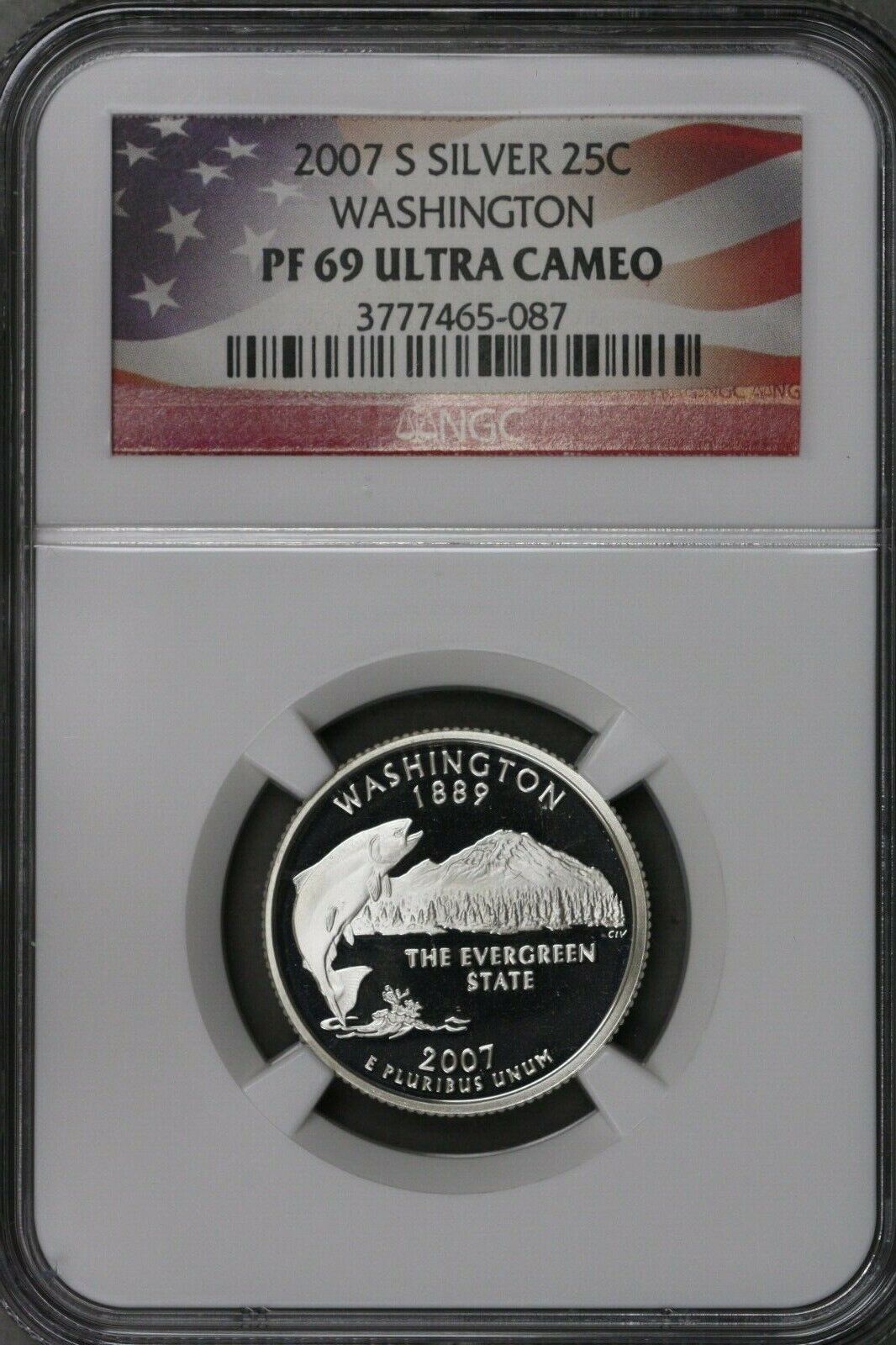 US 2007S Silver Washington State Quarter NGC PF69 Ultra Cameo  S493