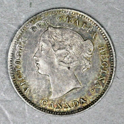 Canada 1897 Silver 5 Cent Original AU  A3170