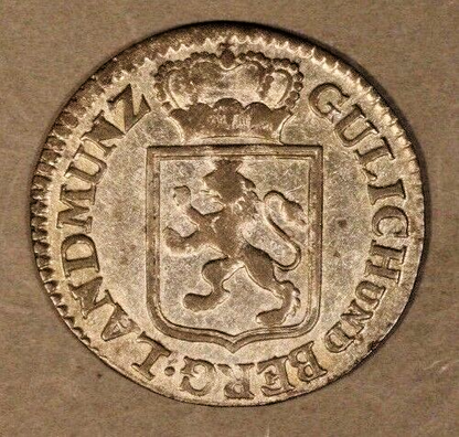 1792 German States Julich-Berg 3 Stuber Silver Nice