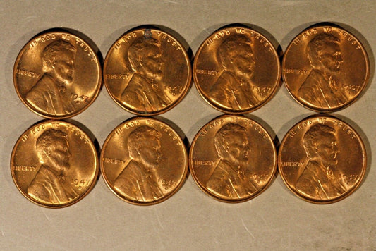 1947D Lincoln Wheat Cent Lot of 19 Pieces, High Grade