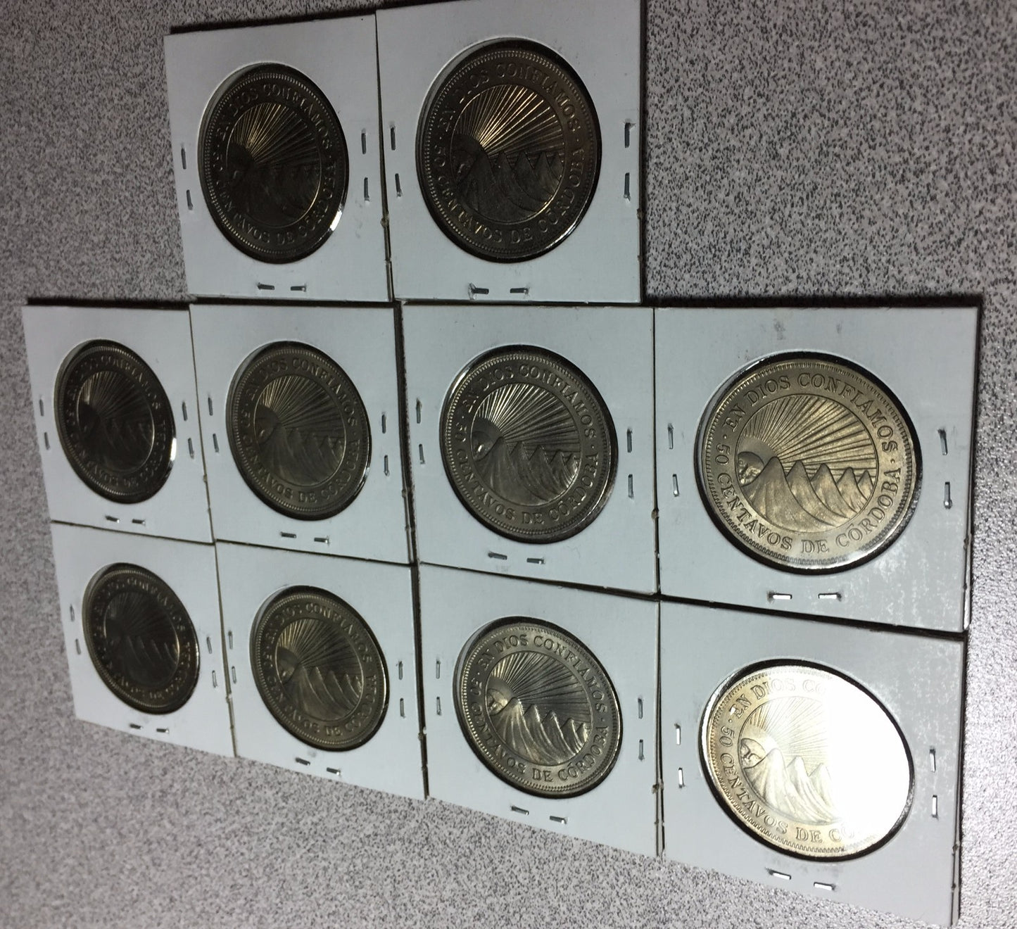 Lot of (10) 1965 NICARAGUA 50 Centavos   #A102 