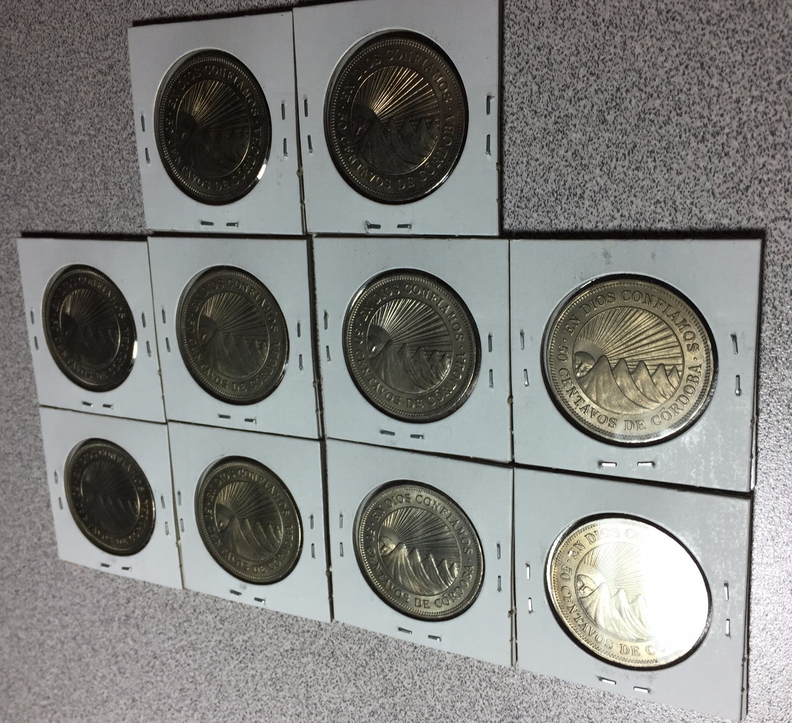 Lot of (10) 1965 NICARAGUA 50 Centavos   #A102 