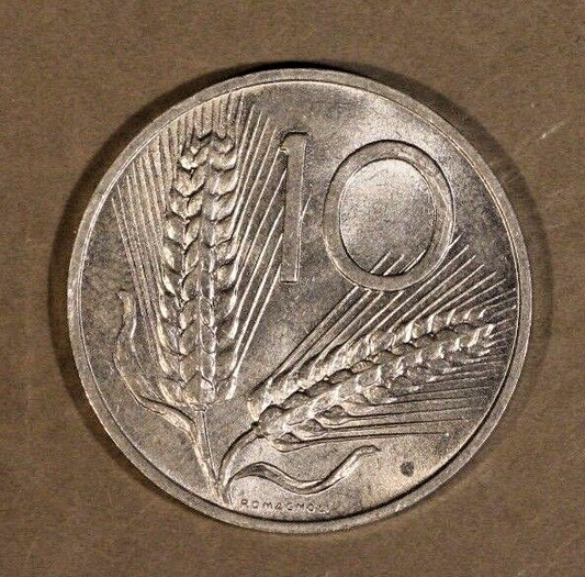 1954 Italy Aluminum 10 Lire High Grade       