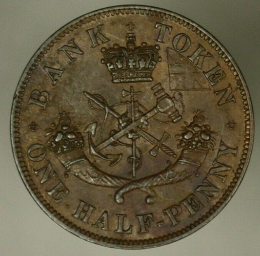Upper Canada 1/2 Penny Token 1850  Brown UNC  A2233