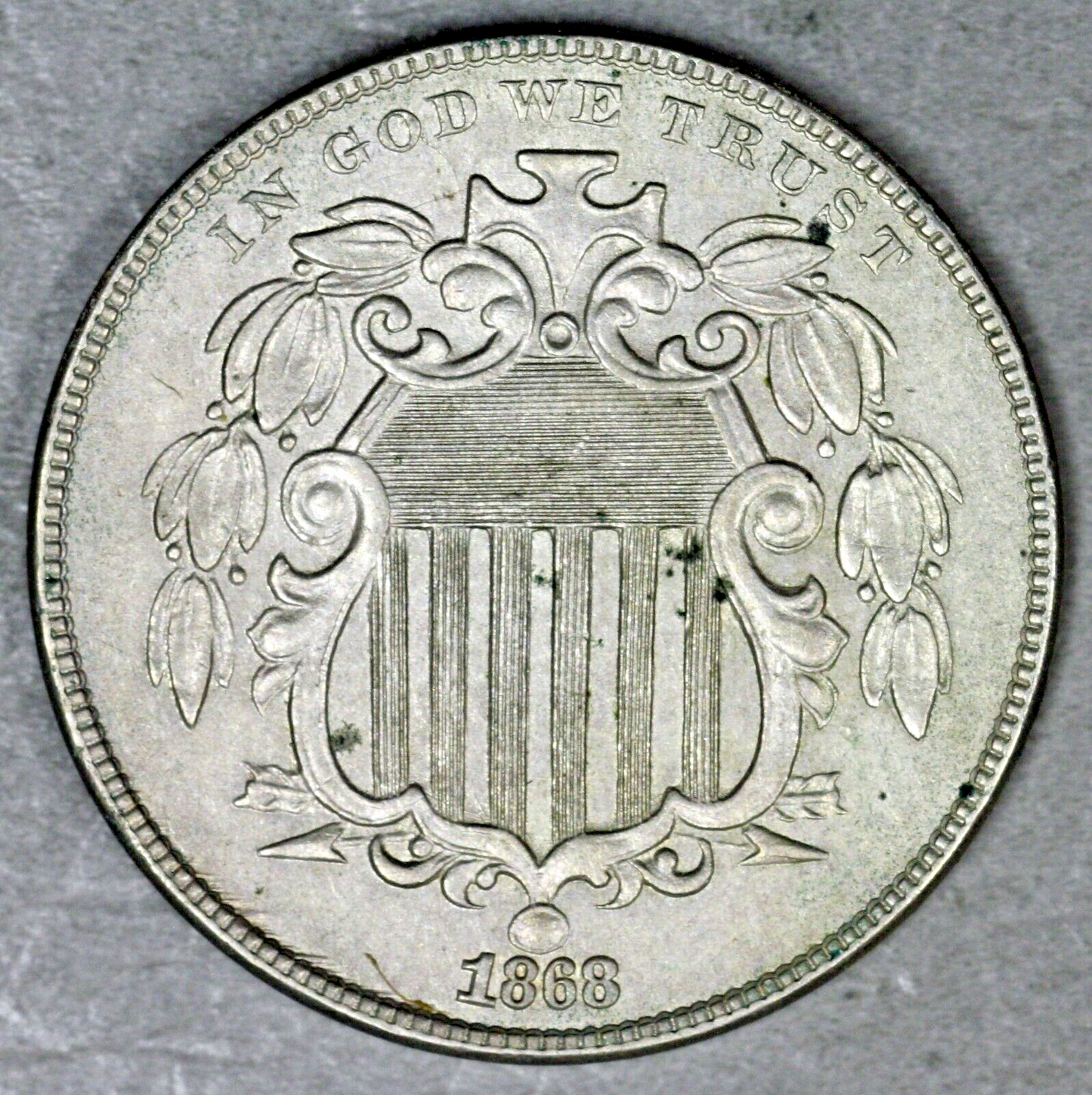 US 1868 Shield Nickel  A3320