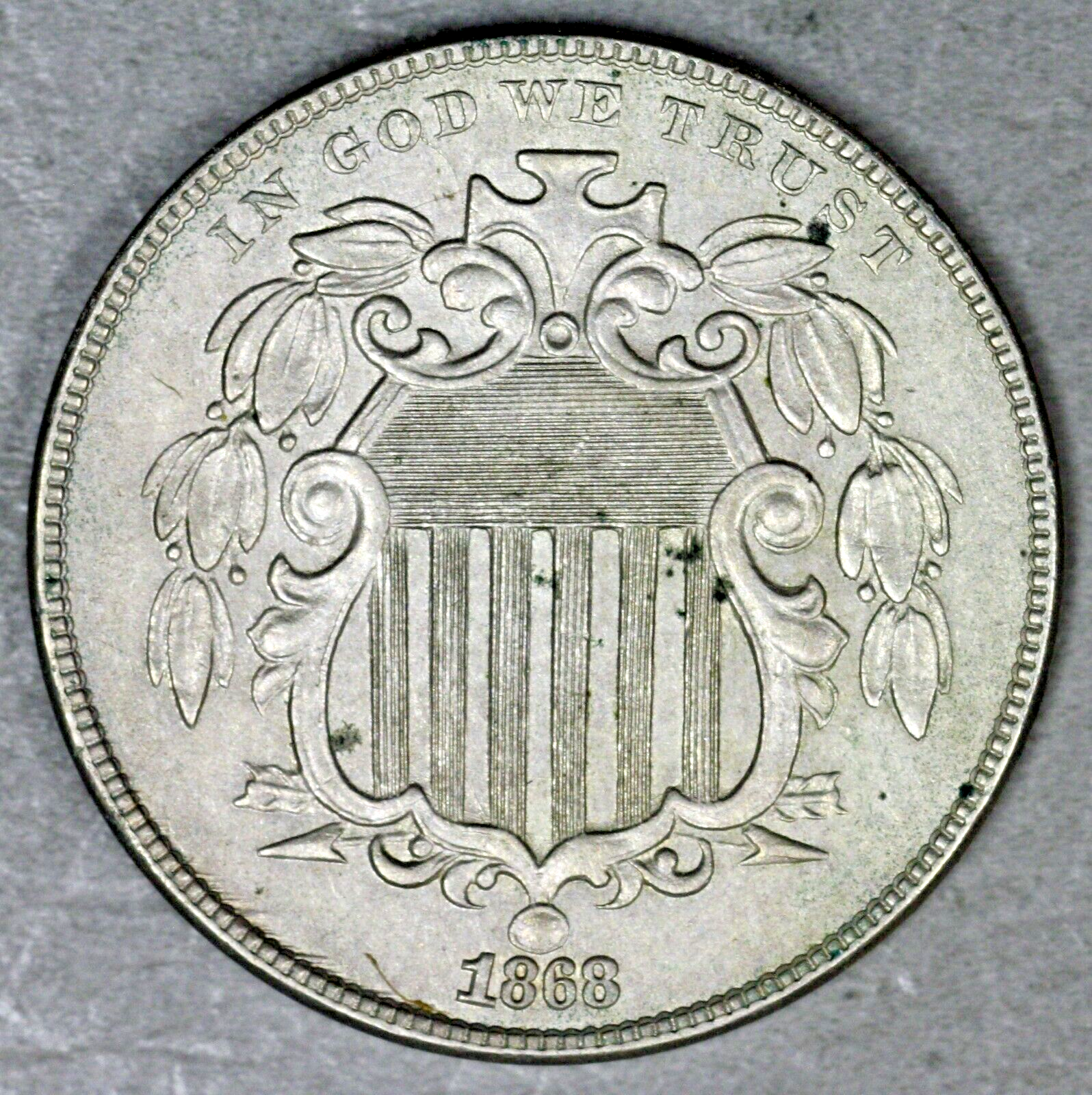 US 1868 Shield Nickel  A3320