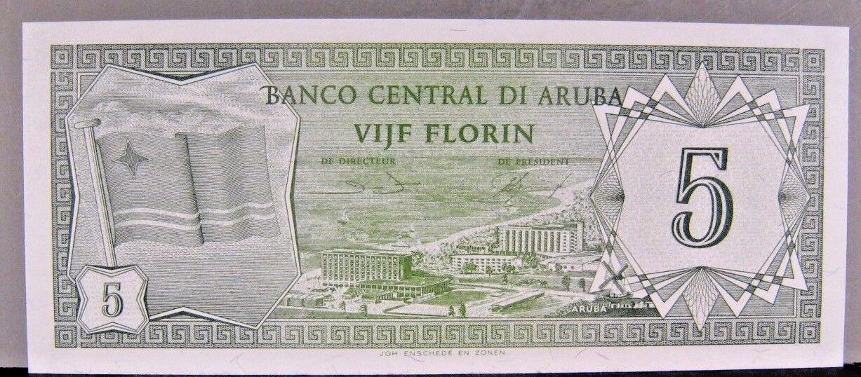 1986 Aruba 5 Florin CU Nice !          
